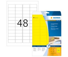 Kollased kleebisetiketid Herma - 45.7x21.2mm, 20 lehte